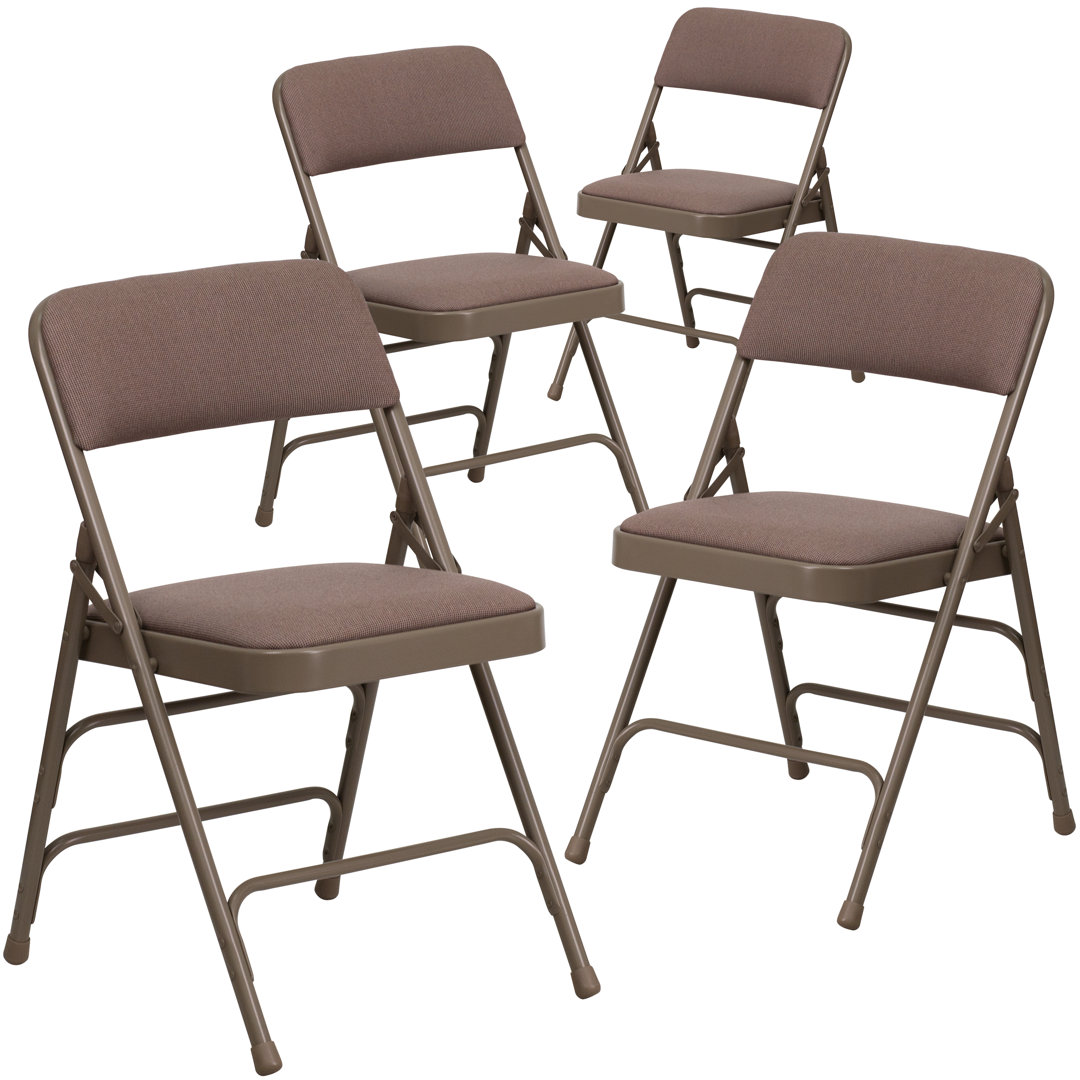 Oliverson Metal Folding Chairs with Cushioned Seats (Set of 4) Inbox Zero 