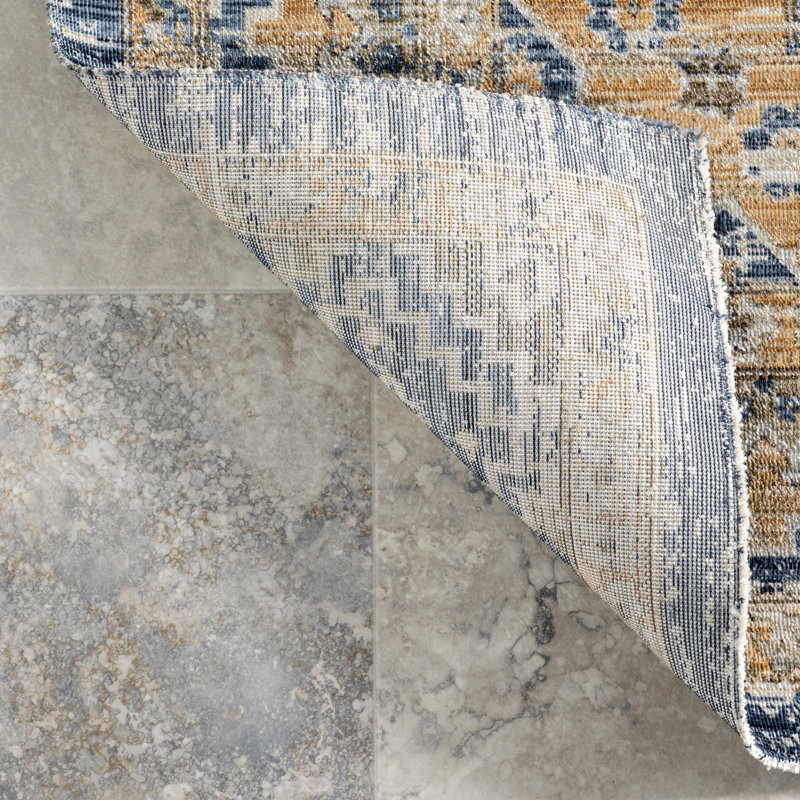 Tapis intérieur / extérieur lavable à la machine Zazie Medallion, Tapis de couloir 2 pi x 8 pi