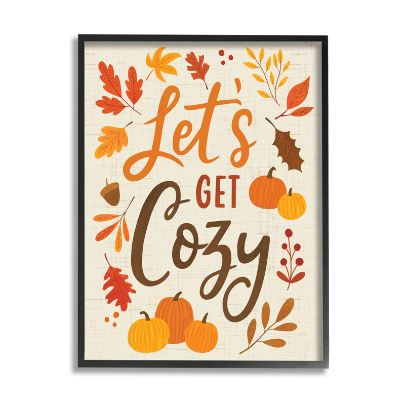 Lets Get Cozy Autumnal at-245, Giclée encadrée noir minuit, H 14 po x l 11 po x P 1,5 po