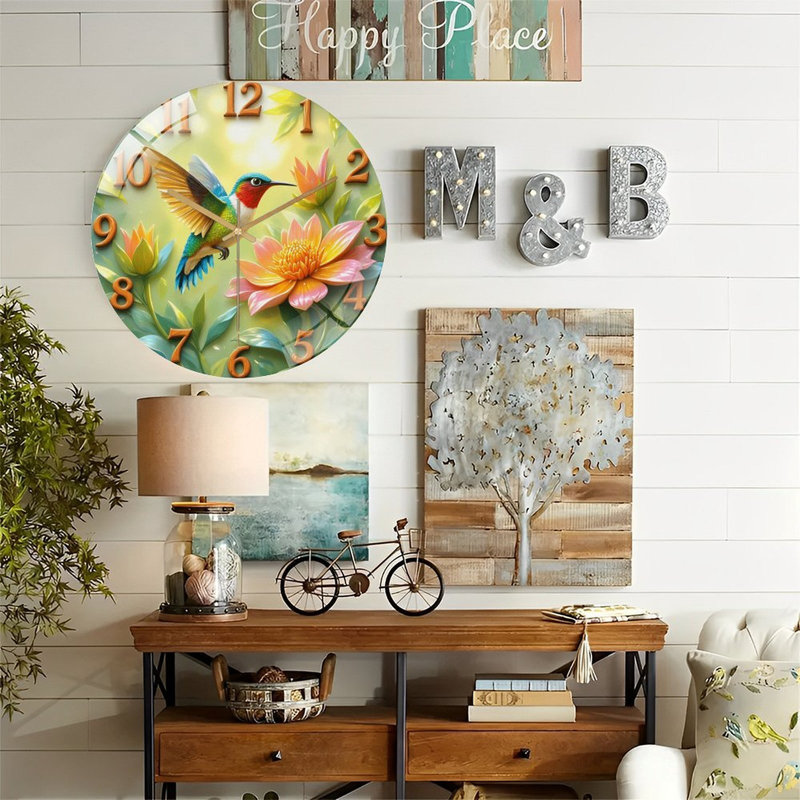 Horloge murale colibri 12 po