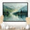 «Green Black Lake Breeze Sunrise Mist», reproduction d'art sur toile, paysage vert