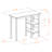 Elenora Walnut Finish Breakfast Table with 2-Shelves, 36.08'' H X 44.56'' W X 19.49'' D