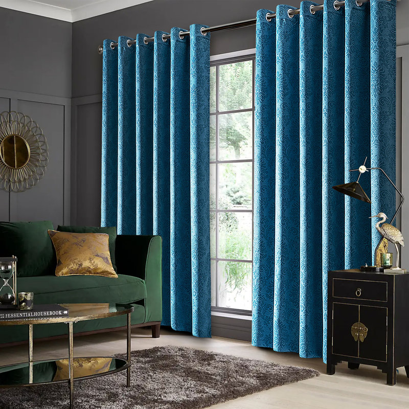 Semi Sheer Eyelet Window Curtain Pair, 167 W x 137 D cm, Silver
