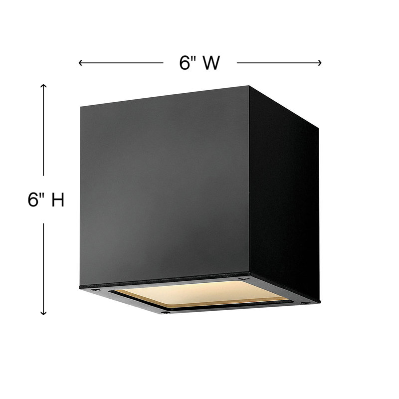 Kube 2-Light LED Outdoor Flush Mount, Satin Black 