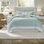 Ensemble de literie en coton élégant, housse de couette turquoise avec motif corail