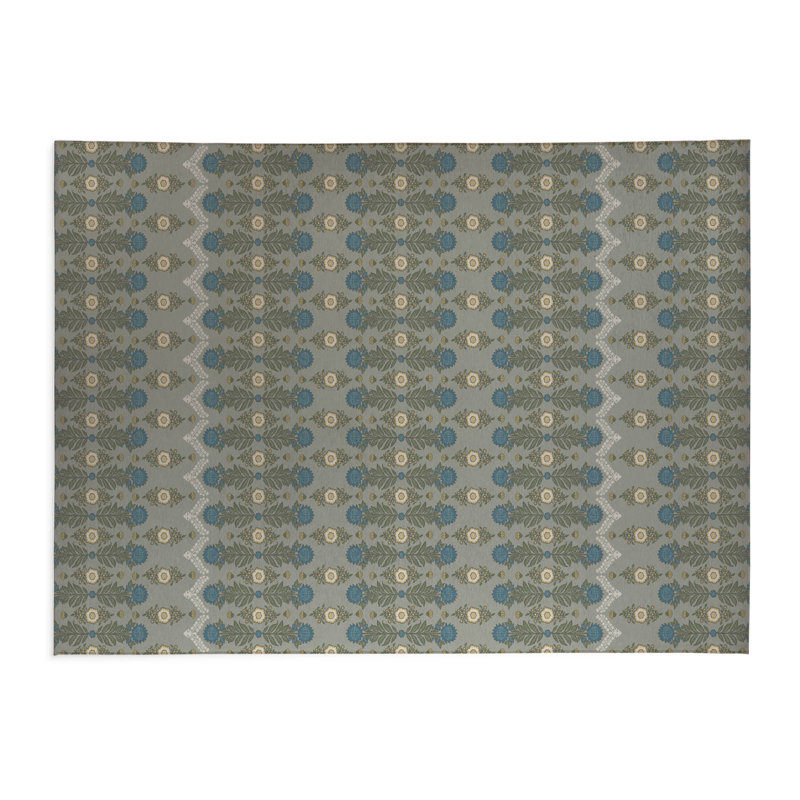 Kalina Low Profile Kitchen Mat, Rectangle 3' x 5', Sage