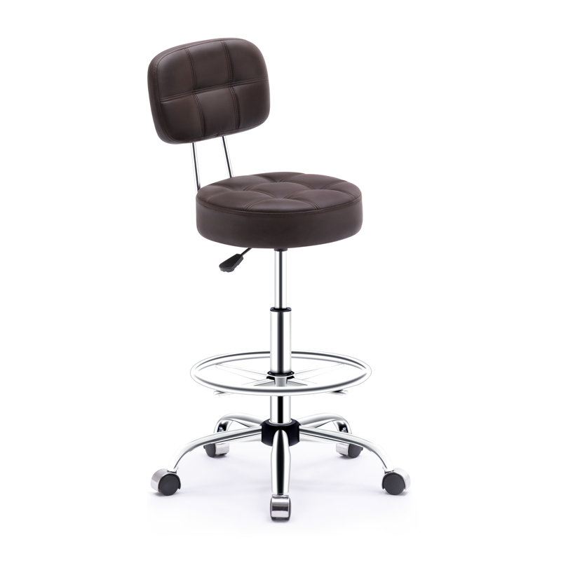 Tabouret de bar avec repose-pieds, Brun