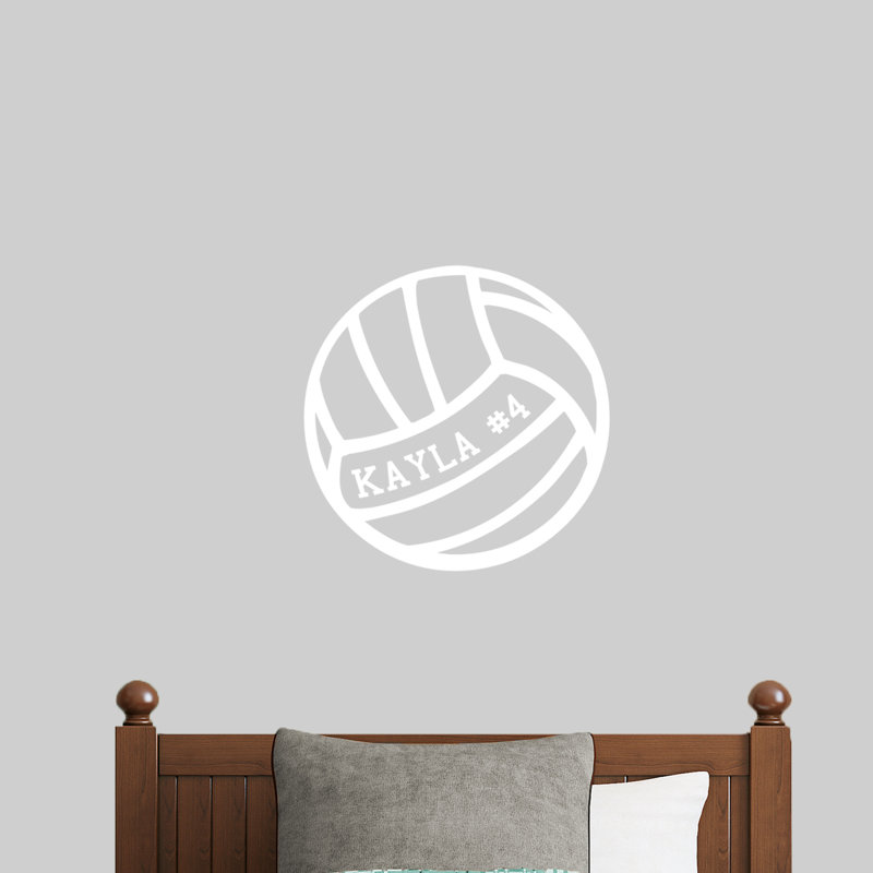 Décalcomanie murale personnalisable volleyball custom, Blanc