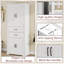 Armoire de rangement pour salle de bain avec espace de rangement multifonctionnel, 2 tiroirs avec glissières, tablette réglable
