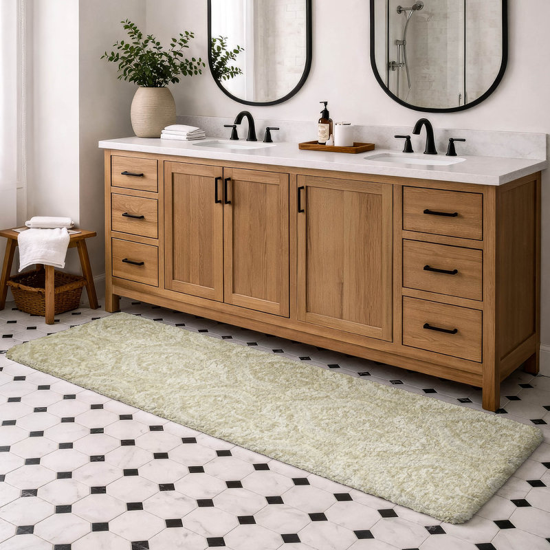 Premium Machine Washable Dream Shag ADS572 Panel Rug, 2'3" x 7'6" Runner, Beige
