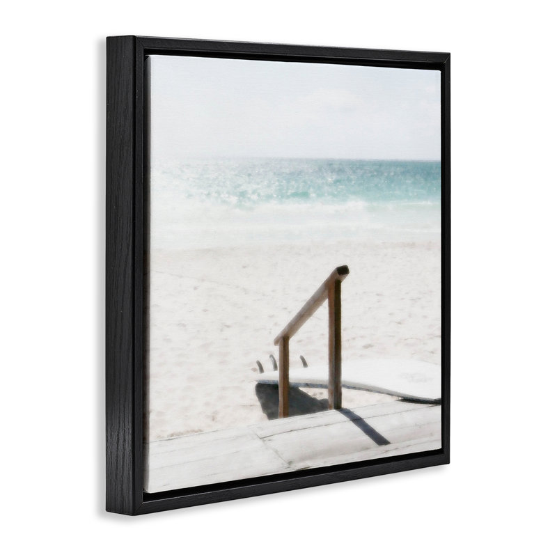 Cadre flottant de repos sur la plage, conçu par Noah Bay, Cadre flottant noir de jais, H 18 po x l 18 po