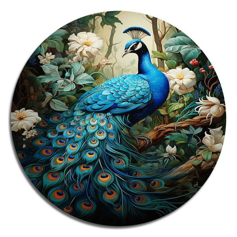 Tarasha - animaux, art en métal rond, H 16 po x l 16 po
