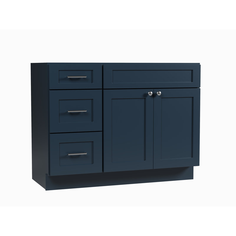 Meuble-lavabo simple 45 po avec tiroir Disar, Bleu