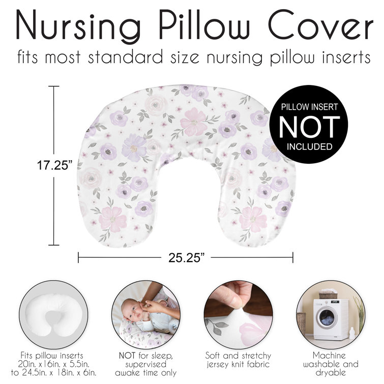 Nursing Pillow, Breast Feeding Pillows for Mom, Rose Floral Print