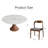 Tavion 7Pcs Kitchen Dining Table Set Mid-Century Style Solid Wood Pedestal (1 Table 6 Upholstered Chairs)-1105584608-1105396698