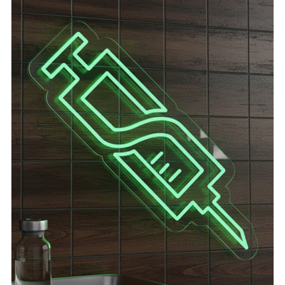 | Enseigne néon néon | Fabriqué avec un tube néon flexible durable qui émet une lumière verte brillante et uniforme pendant plus de 50 000 heures sans décoloration ni scintillement | 22 x 21 | Vert