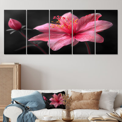 Rose, gris, élégant, simplicité, fuchsia - ensemble d'art mural fuchsia