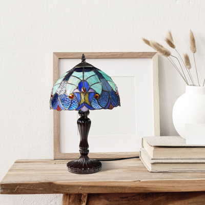 17"H Candlestick Base Dome Shade Table Lamp