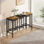 Table de salle à manger de cuisine moderne, table de pub, ensemble de table de salle à manger longue avec 3 tabourets, conception de tabouret suspendu pratique, naturel et noir (même SKU: W757P146463)-1573695013