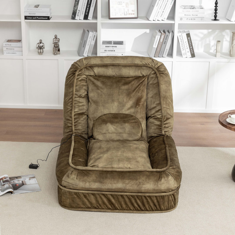 Canapé rembourré avec 2 coussins moelleux, 5 coussins réglables et massage, Velours vert