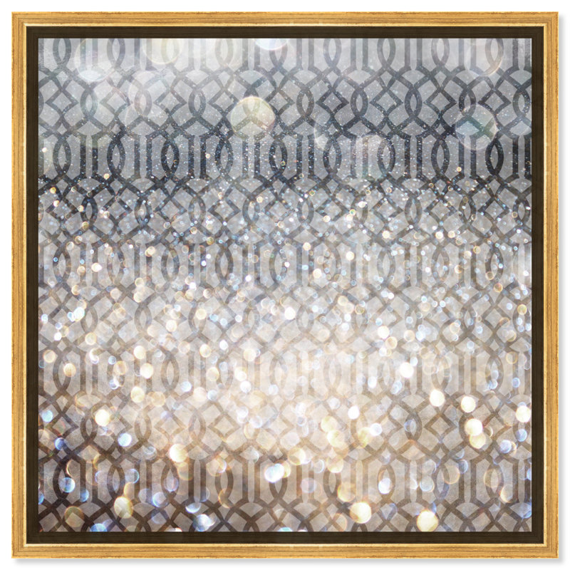 « Floresque », impression d'art graphique, H 12 po x l 12 po, Cadre doré