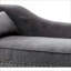 Chaise d'appoint en tissu moelleux gris ardoise avec garniture cloutée, avec coussin, pour adultes, meubles de salon-743123986