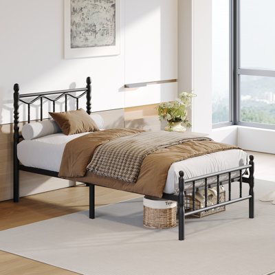 Heavy Duty Metal Bed Frame, Mattress Foundation, No Box Spring Needed, Noise Free