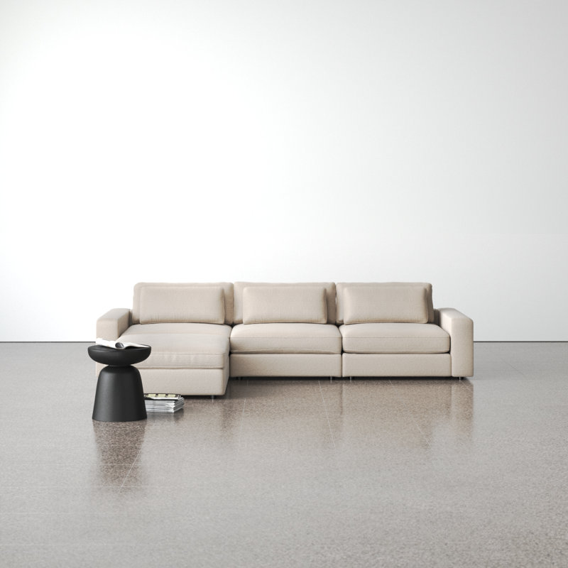 Natalina Upholstered L-Shaped Sectional Reversible, Clairmont Ivory
