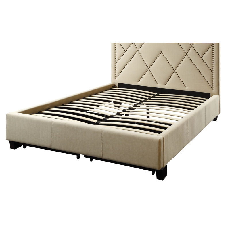 Addington Nailhead-Patterned Platform Storage Bed, Full