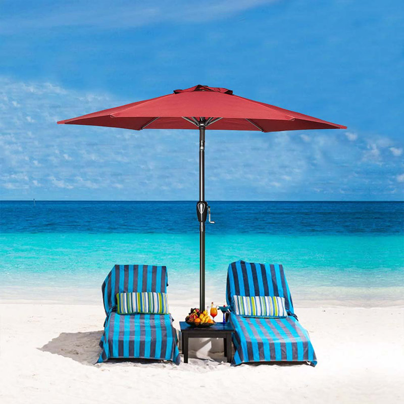Parasol de table Brixxon, H 90 po x l 90 po x P 90 po, Rouge
