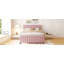 Lit plateforme double en velours avec lit gigogne-1161589085
