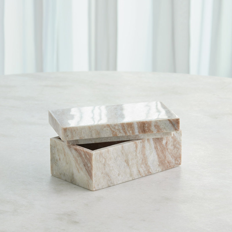 Handmade Marble Decorative Box, 4" H x 9" W x 5" D