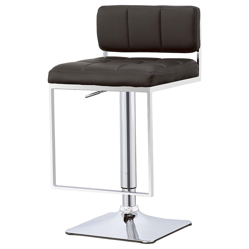 Tabouret de bar moderne avec une finition chromée élégante et un siège rembourré, Noir, noir, noir, noir