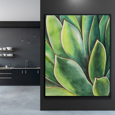 Watercolor Agave Plant Print On Canvas