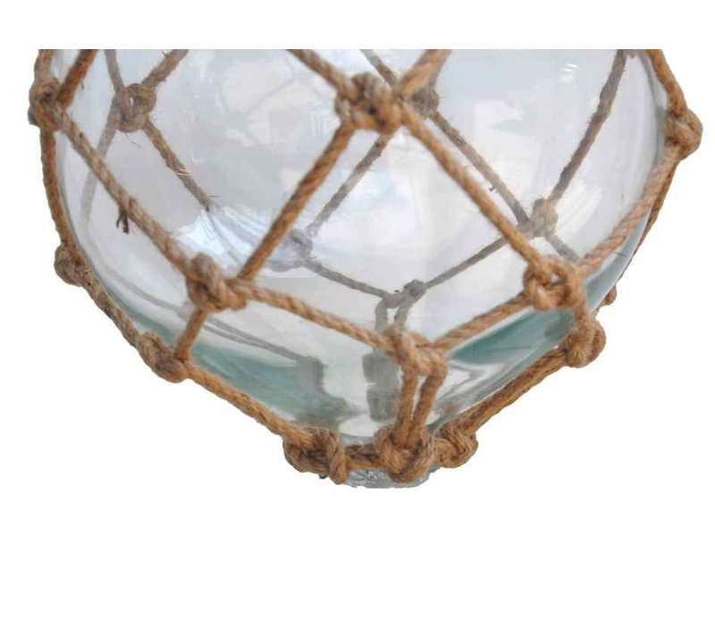 Décoration murale boule flotteur de pêche en verre japonais, Clair / Marron, H 8 po x l 4 po x P 4 po