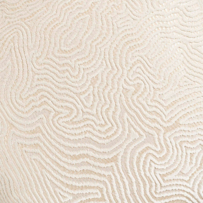 Coussin décoratif en jacquard de velours ivoire 22 po x 22 po Cloud9 Design Castle Hill Wave pour canapé, lit et amp; Sièges de salon
