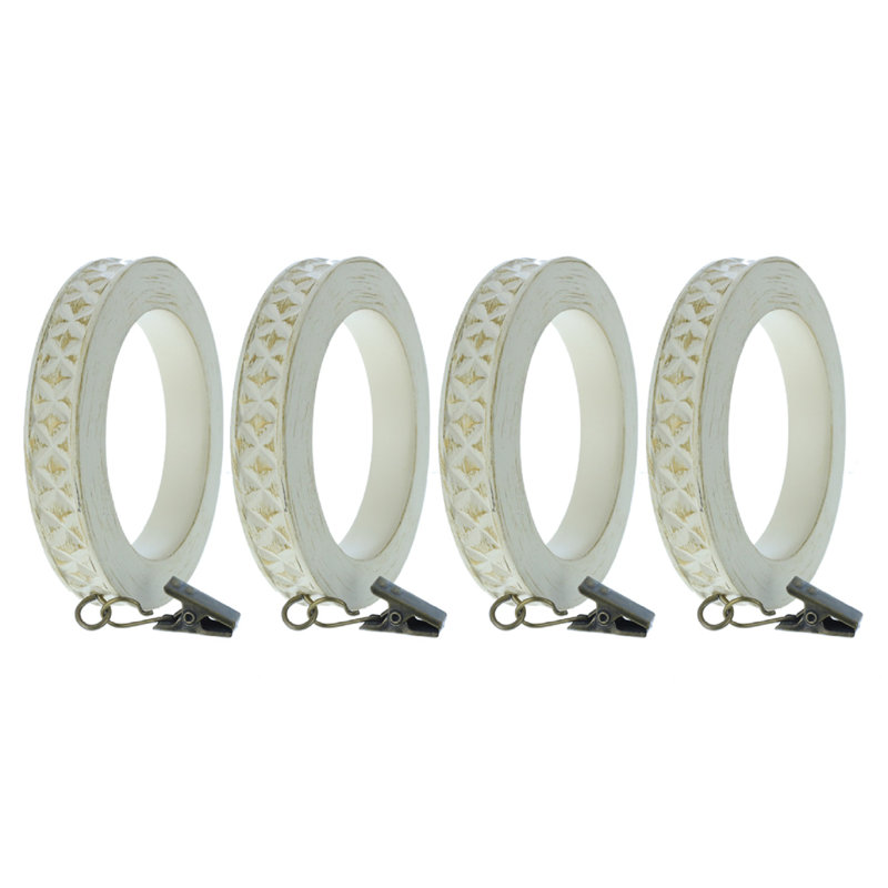 Carrette Curtain Rings, Gilded French White
