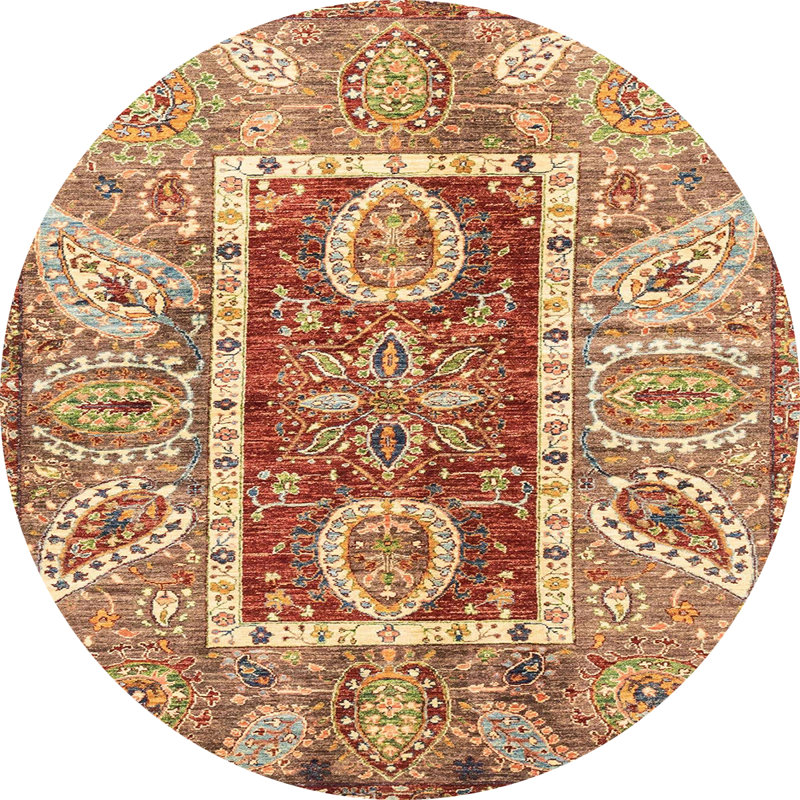 Abstract Indoor Rug, Round 7'