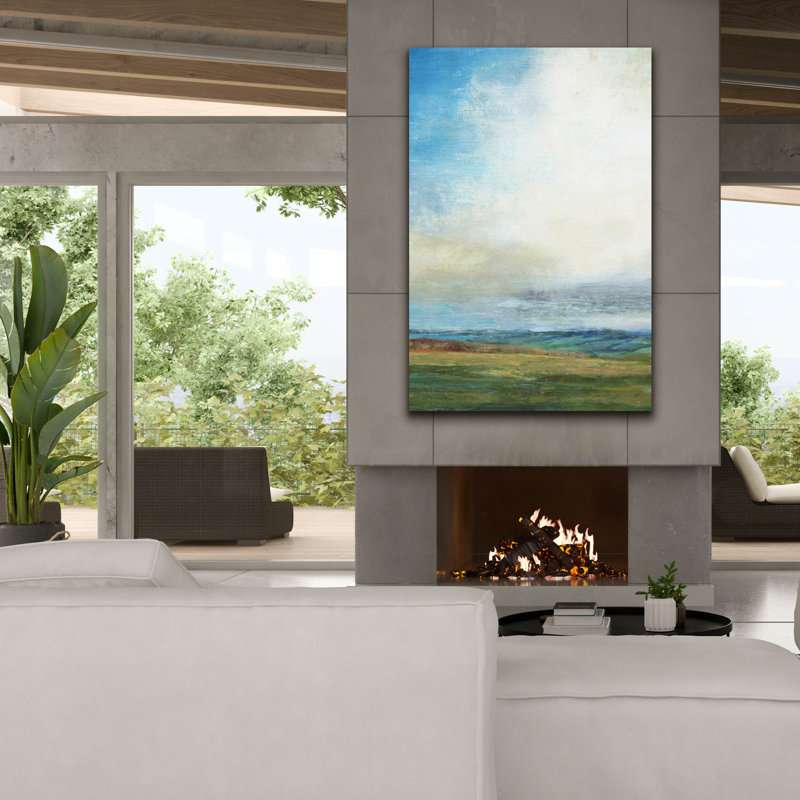 «Blue Skies» par Suzanne Nicoll, H 60 po x l 40 po x P 1,5 po