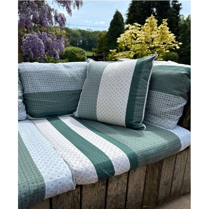 Othell Indoor / Outdoor Striped Cushion Cover, 70cm H x 70cm W x 20cm D, Square, Green