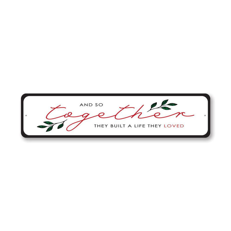 Plaque en aluminium Together Home, H 6 po x l 24 po x P 0,06 po