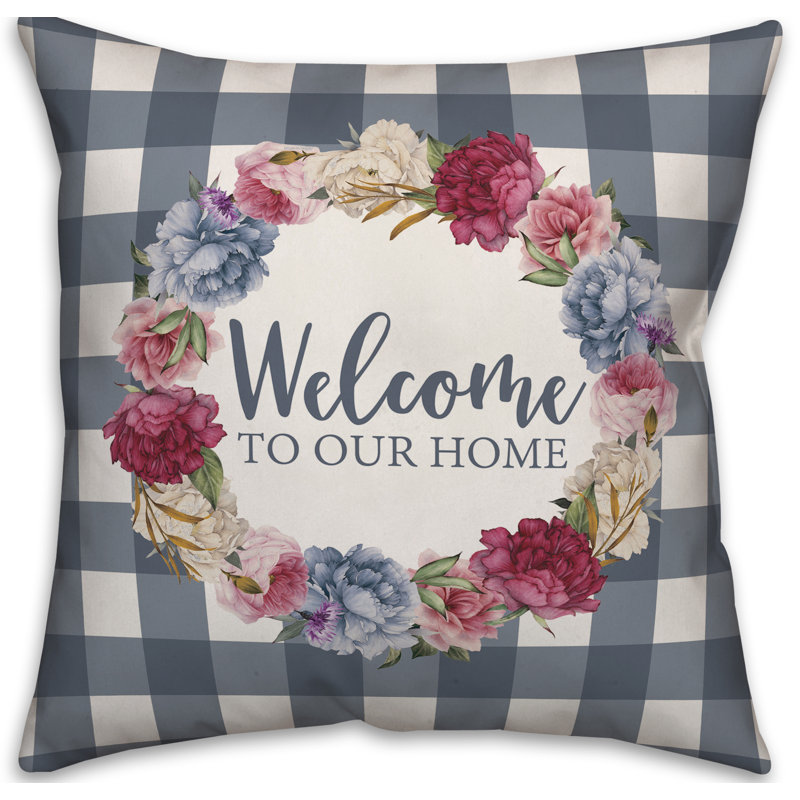  Oreiller carré Welcome to Our Home, 20 po x 20 po
