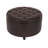 Niche Knight  28" Large Round Pintucked Storage Ottoman With Lift Off Lid - Brown Faux Leather-415443468-415443470