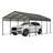 12 Ft. W x 20 Ft. D Carport with Galvanized Steel Roof