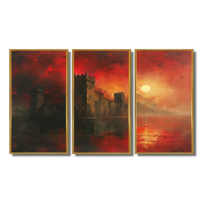 Mystère rouge et jaune, Fortress of Power II - ensemble d'art mural Forteresses