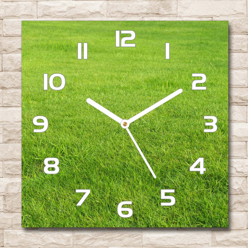 Hennecy Glass Wall Clock, White/Green