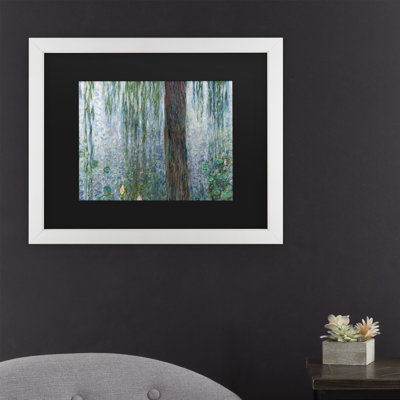 "Waterlillies Morning" par Claude Monet, reproduction d’art sur toile encadrée