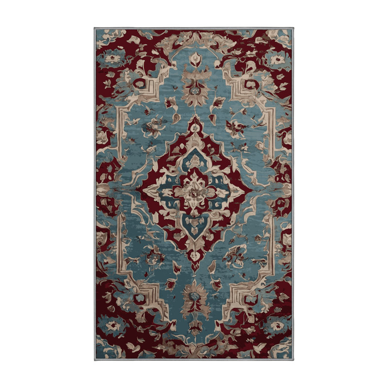 Tapis gris lavable à la machine, Rectangle 5 pi x 7 pi