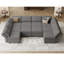 Ensemble de canapé modulaire surdimensionné en forme de U avec siège de rangement et grand canapé convertible Neemi-256618518