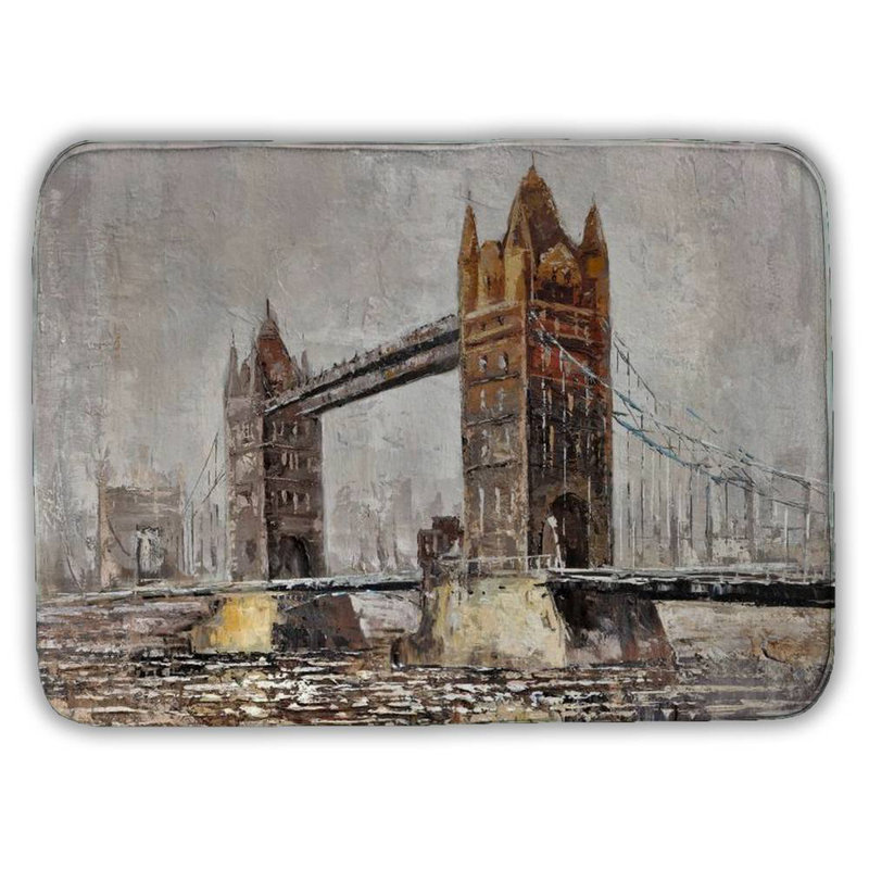 London tower bridge Bath Mat with Non-Slip Backing - Quick Dry Memory Foam Bathroom Rug - Absorbent - Modern Plush Spa-Style - Machine Washable